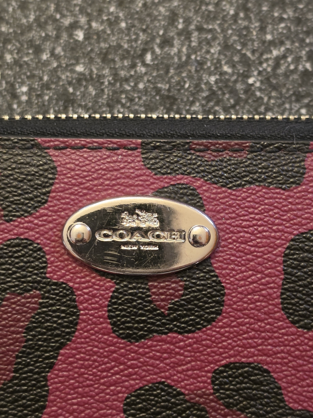 COACH Pink Leopard Print Leather Wallet - COACH